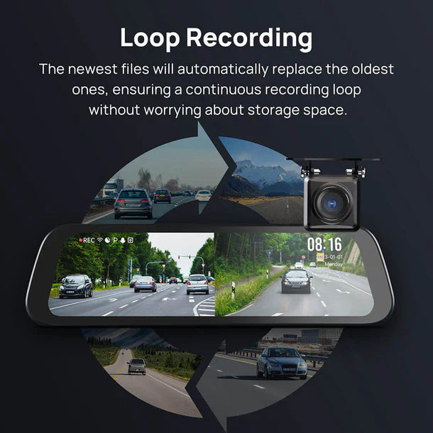 70mai S500 Touch Screen Rearview Mirror Dash Cam