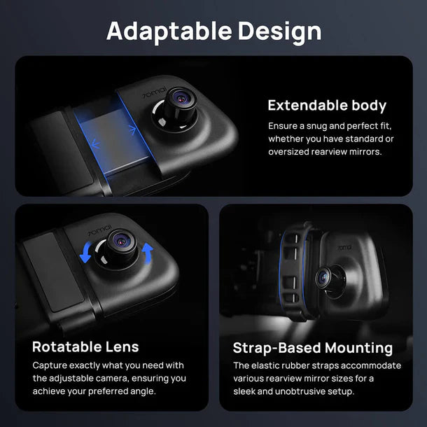 70mai S500 Touch Screen Rearview Mirror Dash Cam