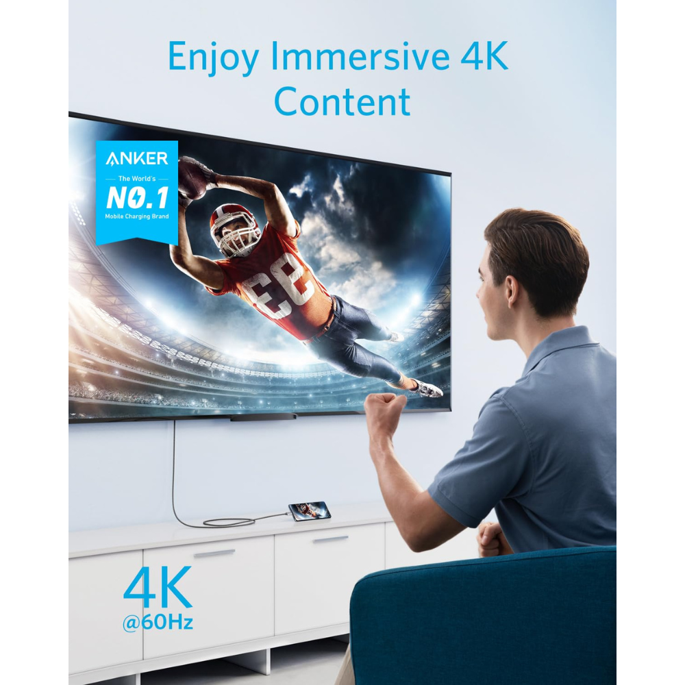 Anker 311 USB-C to HDMI Nylon Braided Cable (A8730H11) - 1.8m