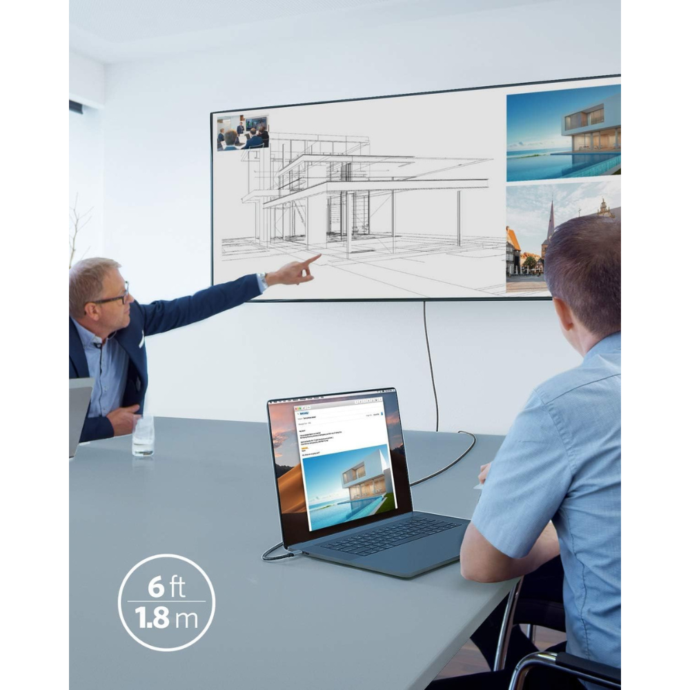 Anker 311 USB-C to HDMI Nylon Braided Cable (A8730H11) - 1.8m