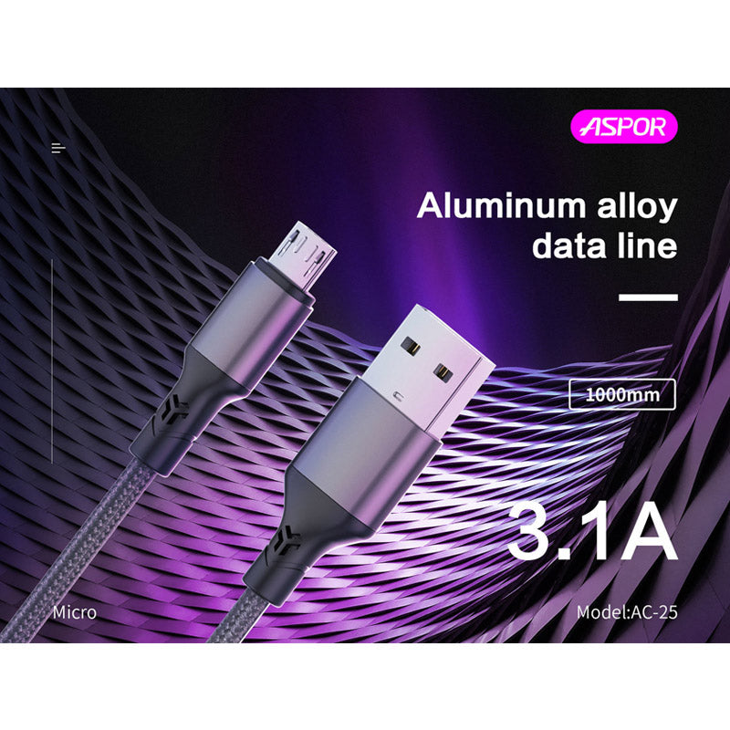 ASPOR 3.1A Fast Charge Micro USB Data Cable and Charging