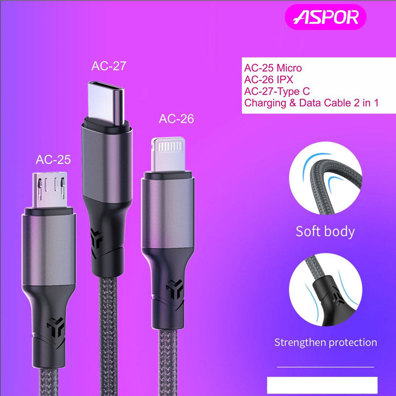ASPOR 3.1A Fast Charge Micro USB Data Cable and Charging