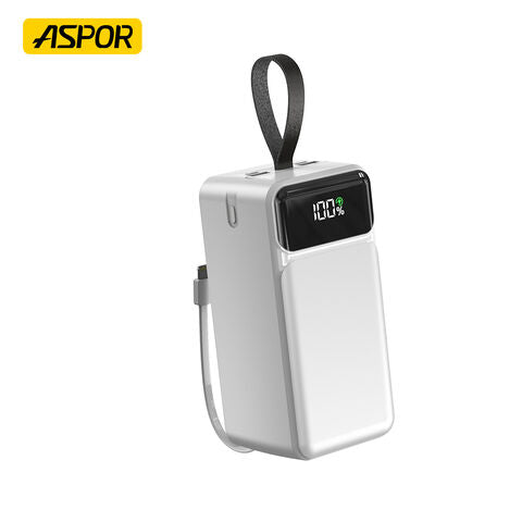 Aspor A319 22.5W 50000mAh Fast Charging Power Bank with 3 Cables