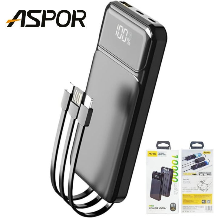 Aspor 10000mAh Power bank 22.5w Output - A315