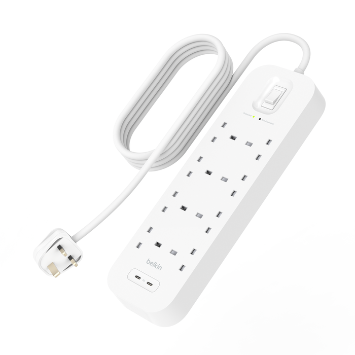 Belkin Connect Surge Protector Extension (8 Outlet/Port with 2 USB-C)