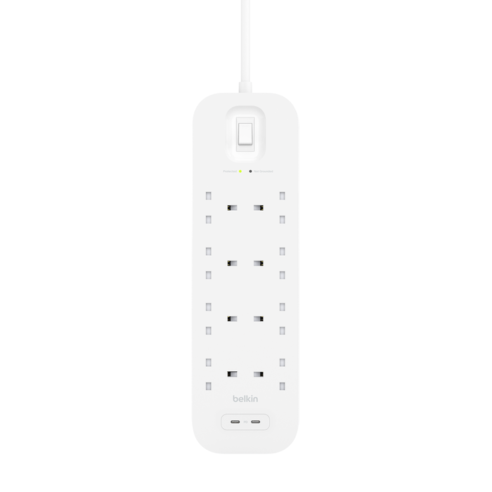 Belkin Connect Surge Protector Extension (8 Outlet/Port with 2 USB-C)