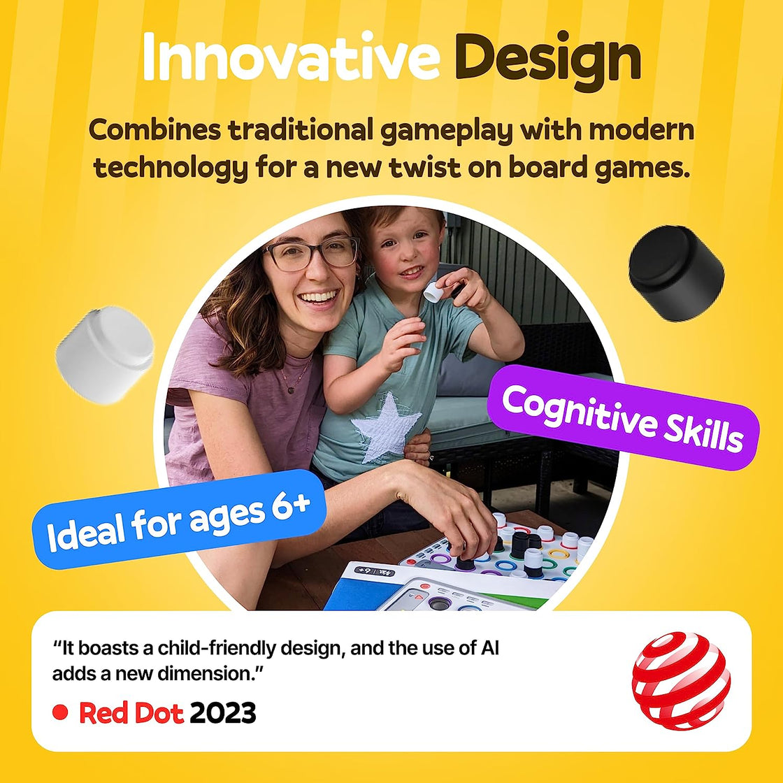 GiiKER Smart Four, 3D AI-Powered 4 in a Row Game, Strategy Board Games