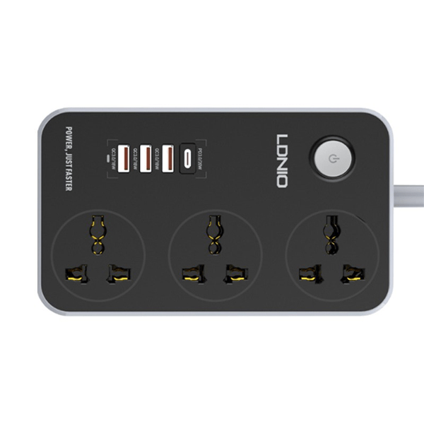 LDNIO 3 AC Outlets Universal Power Strip (SC3412) - UK