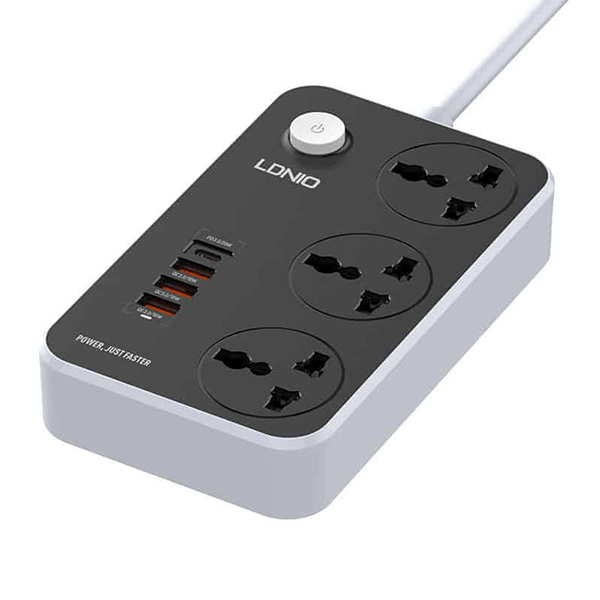 LDNIO 3 AC Outlets Universal Power Strip (SC3412) - UK