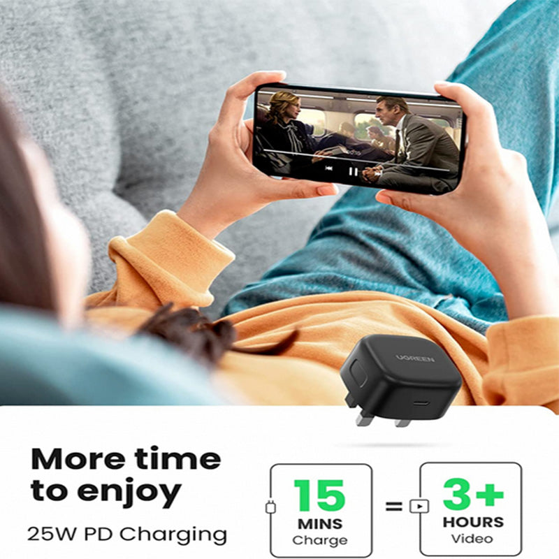 UGREEN 25W PD Fast Charger + USB Type-C Cable UK - 50577