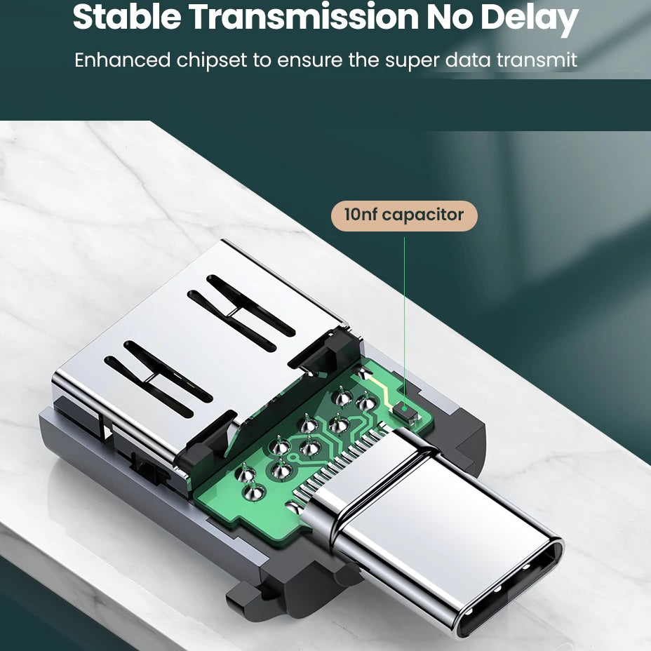 UGREEN Type C to USB 3.0 A Adapter Cable with Lanyard (Space Gray) 50283