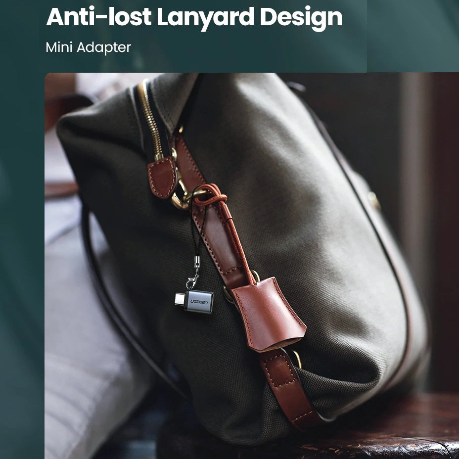 UGREEN Type C to USB 3.0 A Adapter Cable with Lanyard (Space Gray) 50283