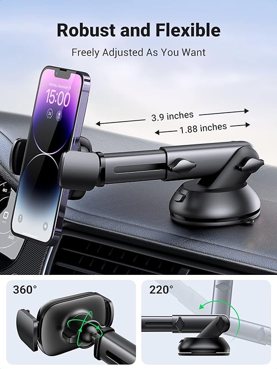 UGREEN Gravity Phone Holder with Suction Cup (Black) 60990B