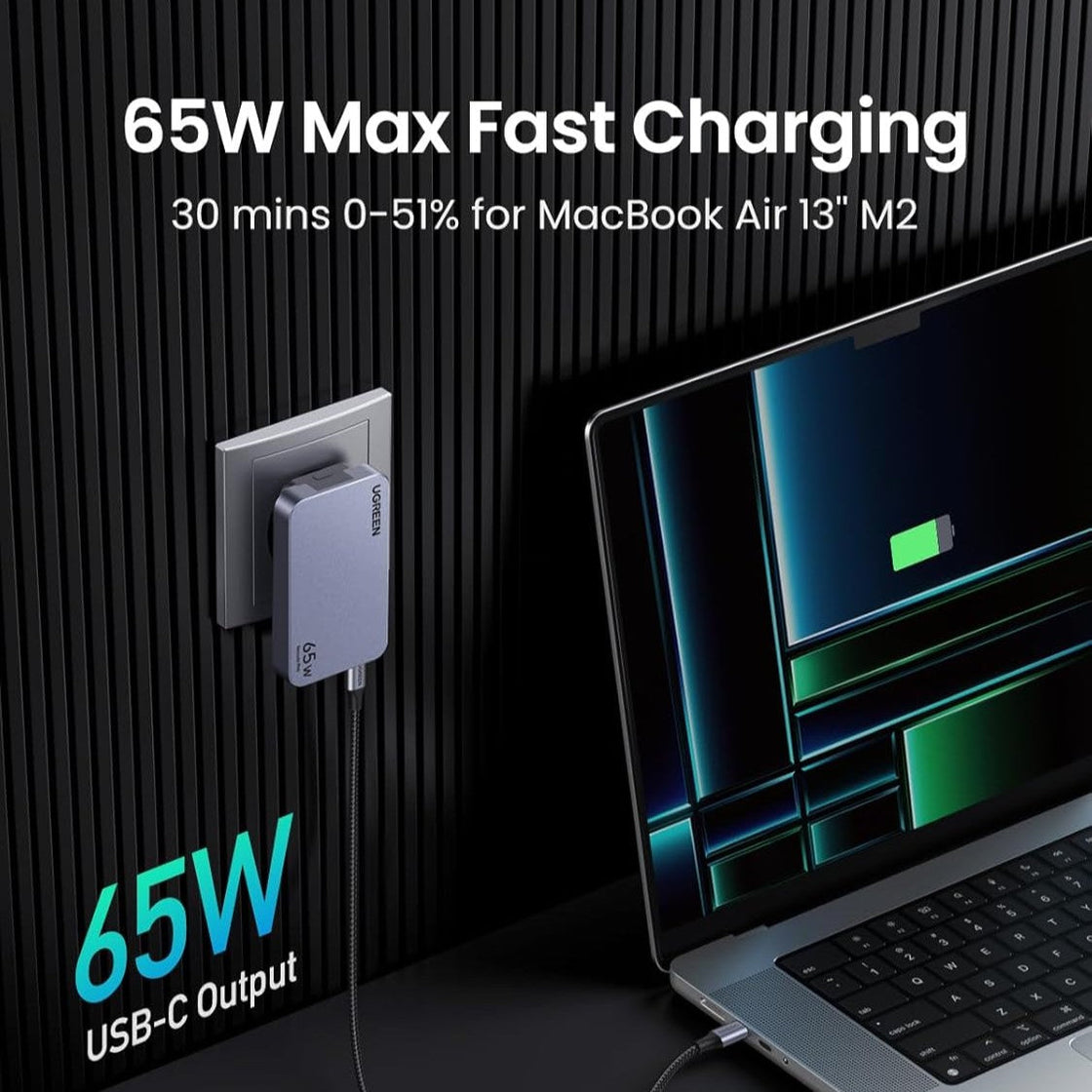 UGREEN Nexode Pro 65W 3-Port GaN Ultra-Slim Fast Charger (25356)