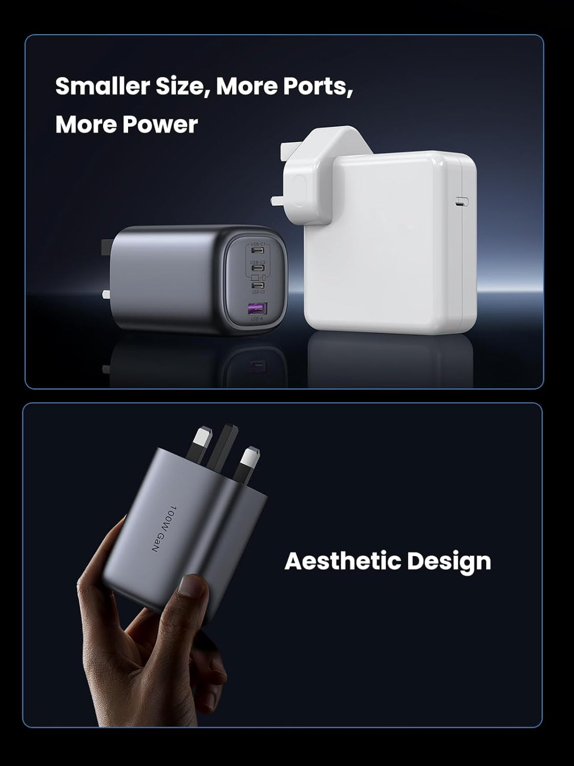 UGREEN Nexode 100W USB C GaN Charger-4 Port Wall Charger (45226)