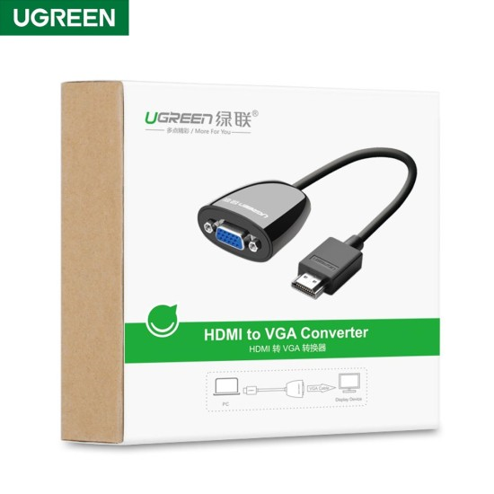 UGREEN HDMI to VGA Converter without Audio (Black) 40253