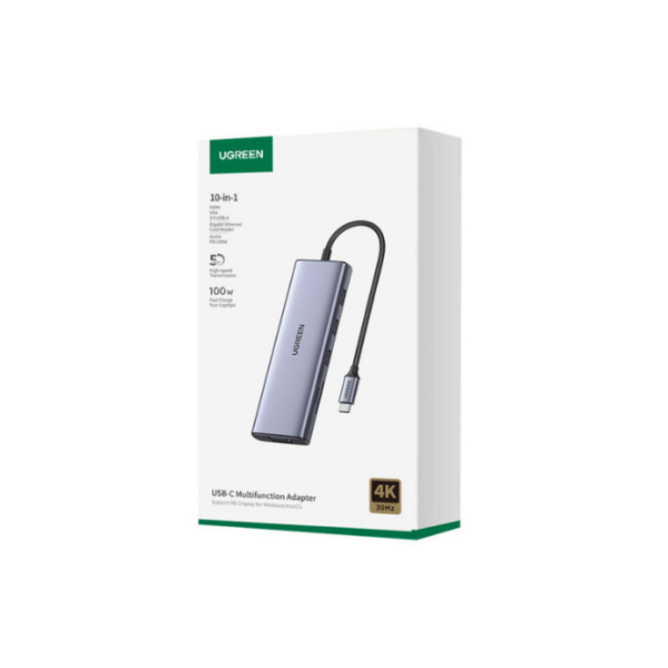 UGREEN USB C Hub, 10-in-1 USB-C Dongle with 4K HDMI & VGA Dual Monitor (15601)