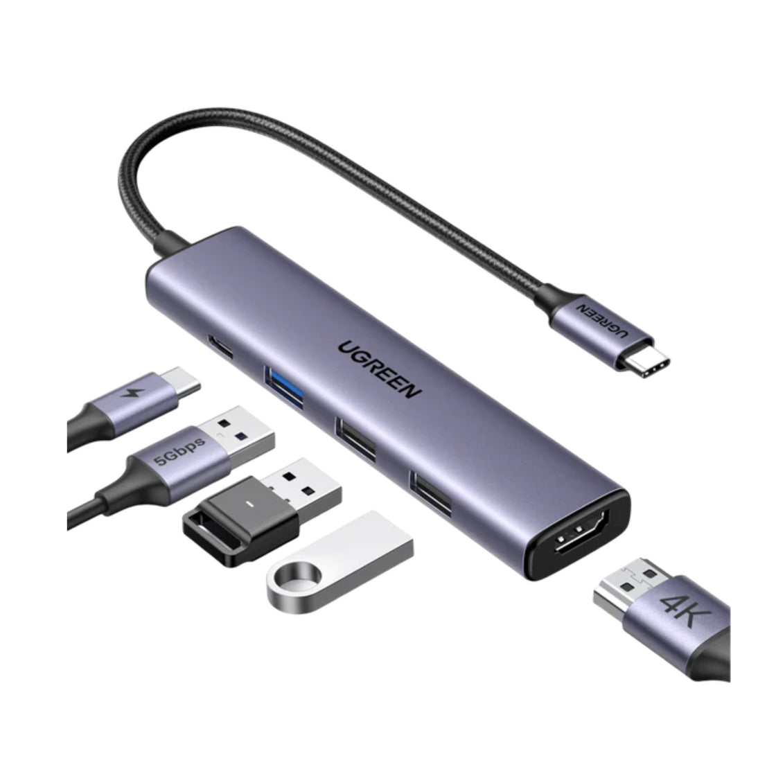 UGREEN Revodok 105 USB C Hub 5 in 1 Multiport Adapter 4K HDMI (15495)