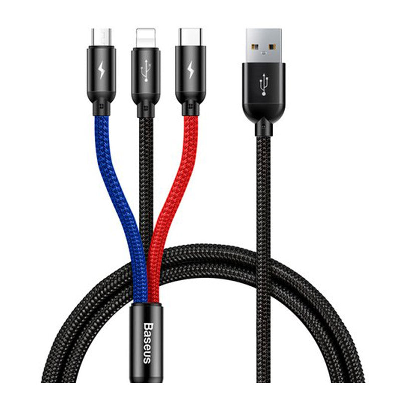 Baseus Three Primary Colors - 3 in 1 Cable - Micro, Lightning & Type C