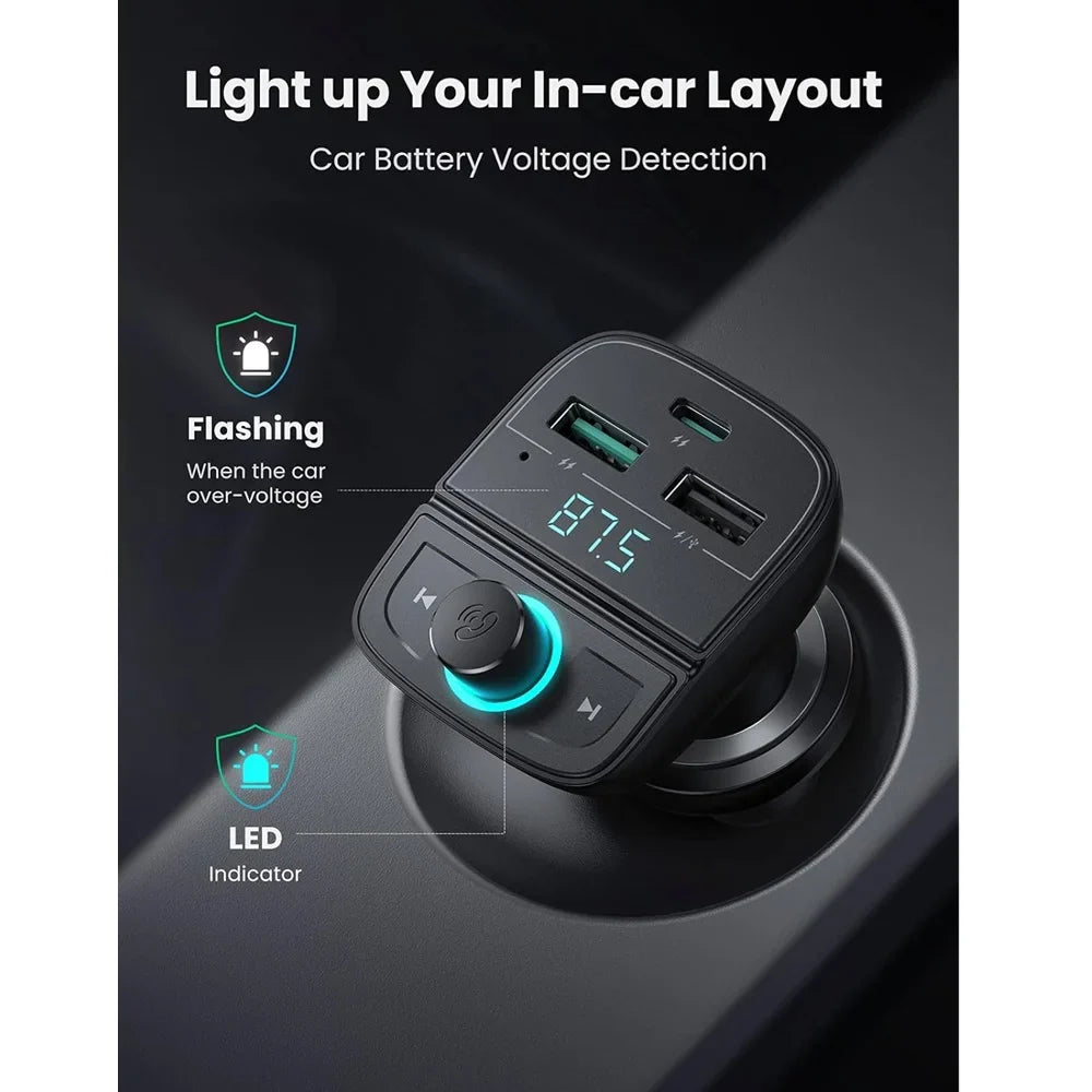 UGREEN Bluetooth FM Transmitter Car Charger (80910)