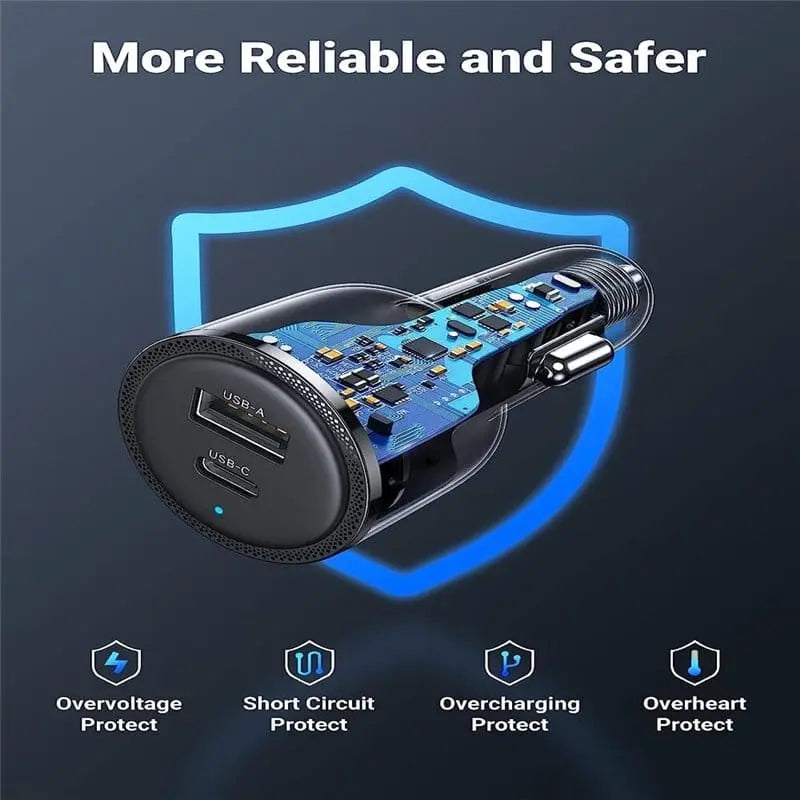 UGREEN 63W USB C + USB A Dual Port Car Charger (90645)
