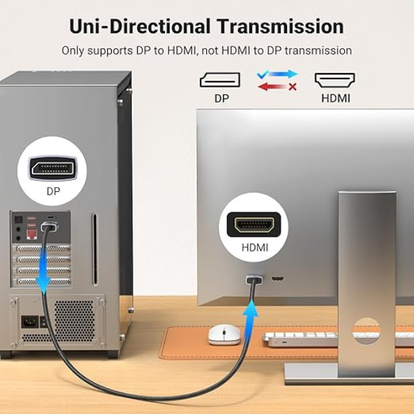 UGREEN DP TO HDMI 4K Braided Cable 3M - 35843